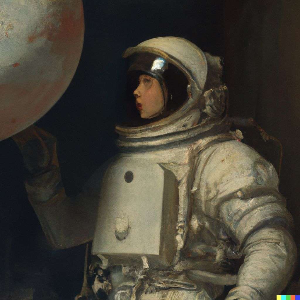 an astronaut, painting by Edmund Blair Leighton